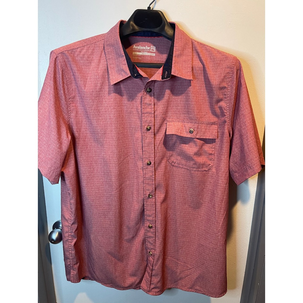 Avalanche Men's Performance Shirt Sleeve Woven Shirt, Size XL,‎ Red